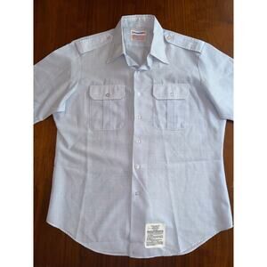Vintage Propper USAF Men's SSleeve Uniform Shirt AF Blue Shade - Size 17.5 / XL